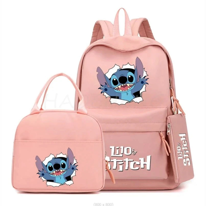 Kit Exclusivo do Stitch & Lilo - Mochila, Lancheira e Estojo