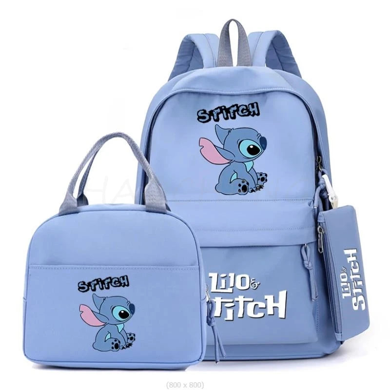 Kit Exclusivo do Stitch & Lilo - Mochila, Lancheira e Estojo