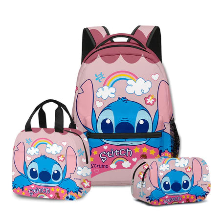 Kit mochila, lancheira e estojo Stitch
